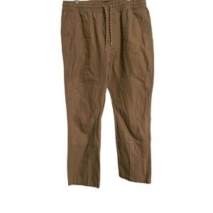 Brooklyn Cloth Workwear Mens Brown Mid-Rise Drawstring Utility Jogger Pants Larg